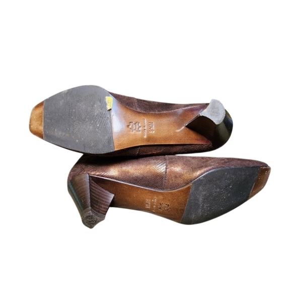 Donald J. Pliner Metallic Brown Bronze Pull On Sock Botties Size 8.5 - Picture 7 of 8